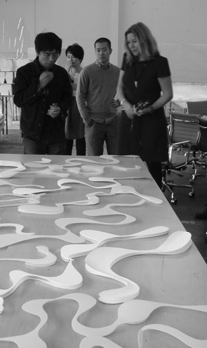 When i asked how many people worked on the Grace farms design team and how Sanaa was structured. “3 full time staff, plus 2 who came in and out, and a bunch of interns who made a thousand models… the firm is horizontally structured, ideas come from all levels.”