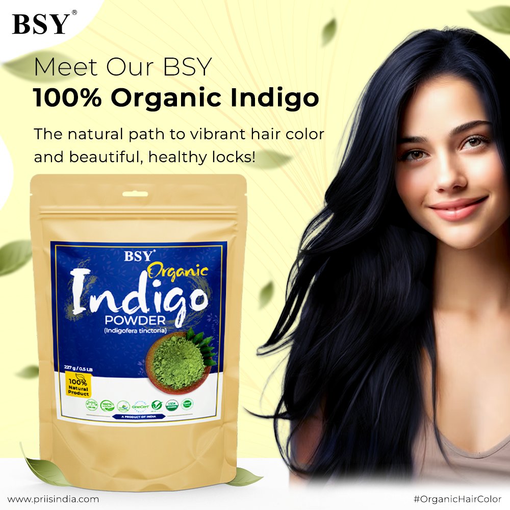 Unlock the beauty of naturally radiant hair with BSY 100% Organic Indigo Powder - no ammonia and no chemicals, just pure organic magic! 💙📷 #BSYIndigoMagic #organicskincare  #healthyhair #organichaircare #nochemicalsneeded #nochemicalsadded #RadiantHair