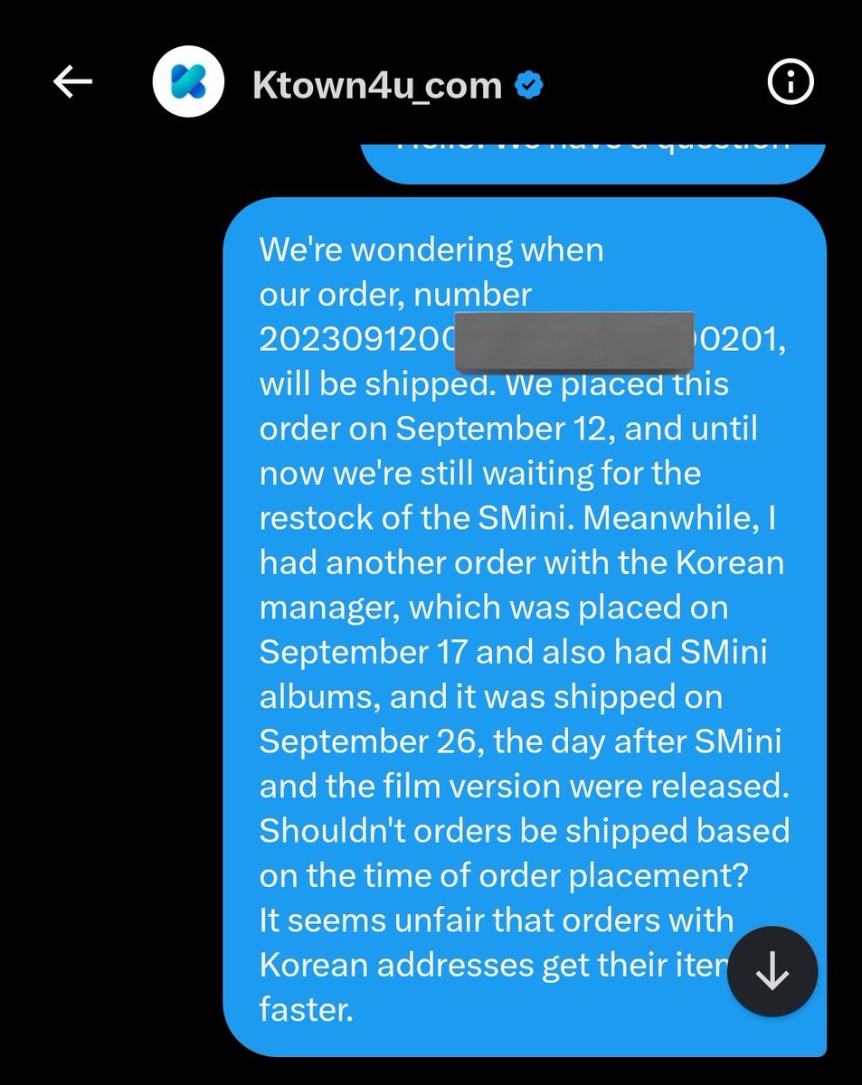 DKSGlobalGoods's tweet photo. ‼️Indonesia Order Update‼️

1. We inquired with the global manager about the delay in shipping our order, placed on Sept 12. Surprisingly, another order we made with the Korean manager on Sept 17 (for the PH) containing SMini albums was shipped to our Korean Admin on Sept 26, https://t.co/ADloRmicUT