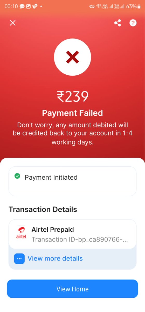 rashmin's tweet photo. @payzapp Money deducted from Credit card but recharge not received,  please look into it, provide a successful recharge or refund the money back to credit card. Thanks! https://t.co/OVC2FP7E3x