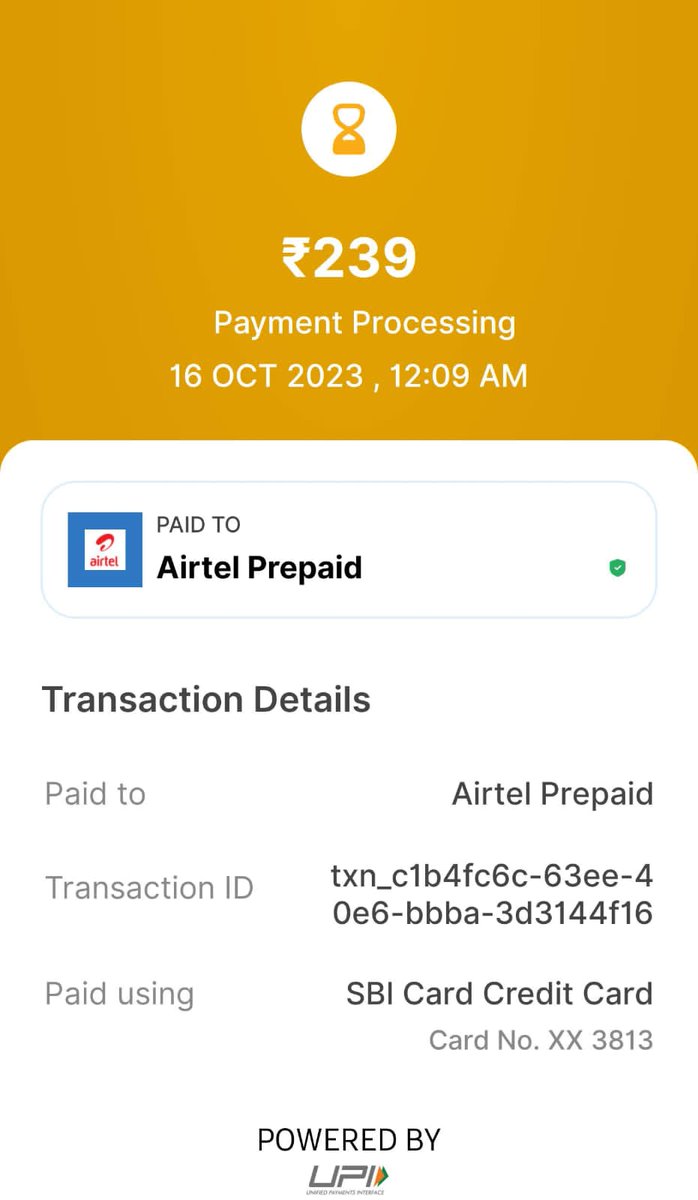 rashmin's tweet photo. @payzapp Money deducted from Credit card but recharge not received,  please look into it, provide a successful recharge or refund the money back to credit card. Thanks! https://t.co/OVC2FP7E3x