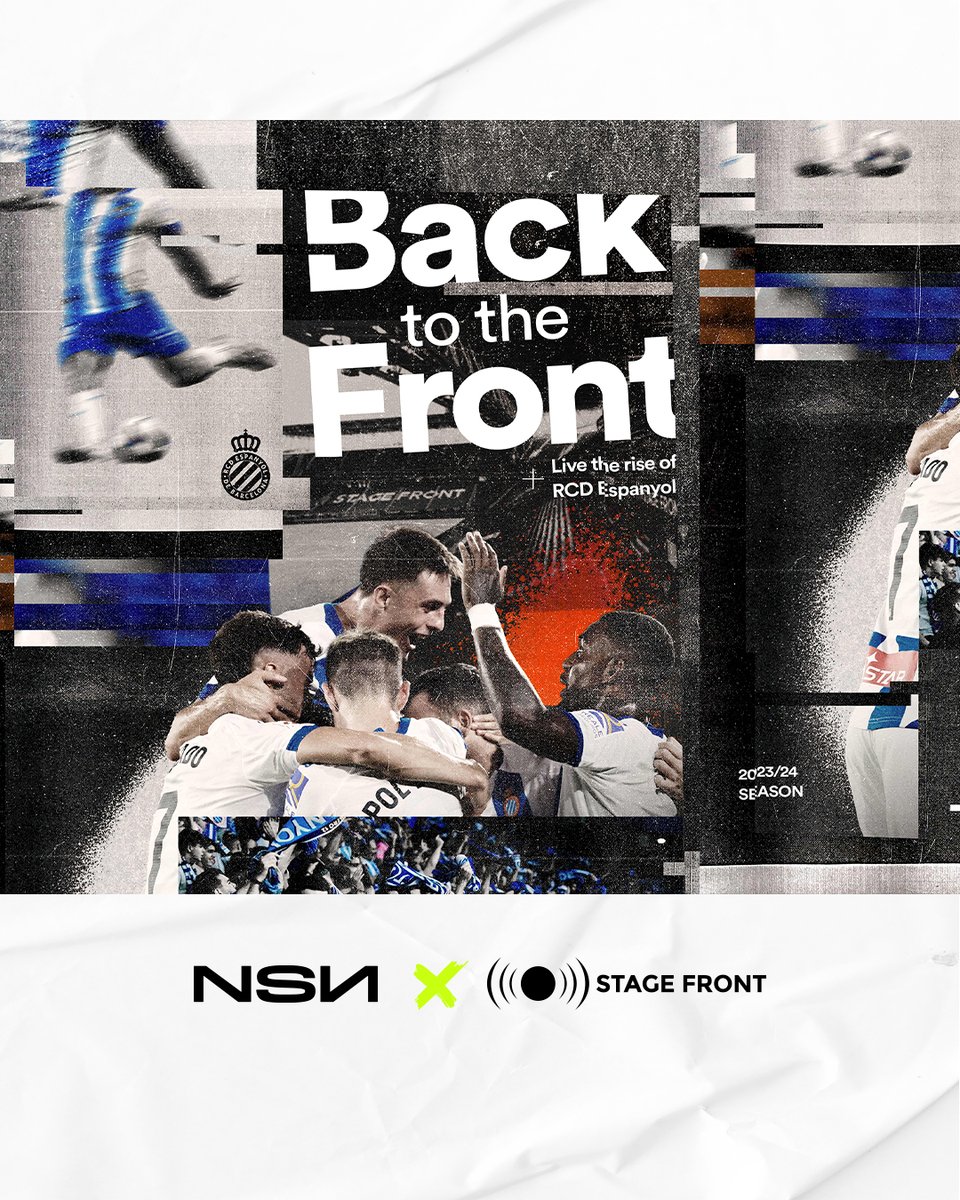 weare_NSN's tweet photo. Somos la agencia de activaciรณn del acuerdo entre @StageFrontVIP y el @RCDEspanyol, y como parte de la activaciรณn, estamos muy contentos de anunciar que producimos la miniserie documental de 8 episodios #BackToTheFront sobre el resurgir del RCD Espanyol durante la temporada 23-24. https://t.co/aJTGSzE2Xe
