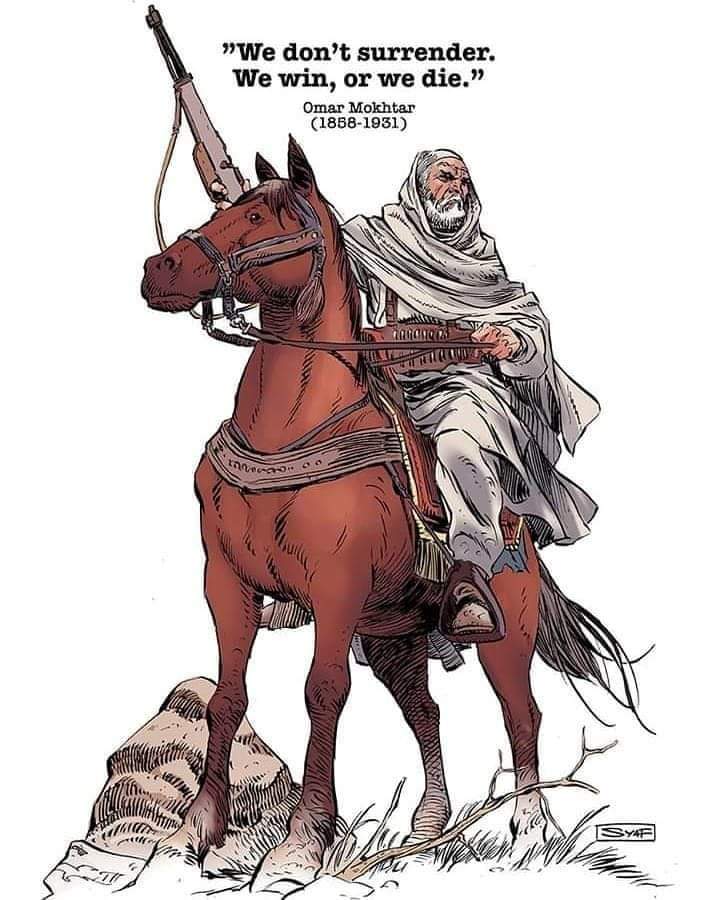 "We don't surrender! We win or we die!"
Lion of the Desert Omar Mokhtar.
🇵🇸