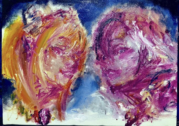#桐生コ個展4 まで残り4日 ②ルイココ ファウココiRycoco mumecoco ※桐生コ個展4で飾る絵のみです。買い手の方から送られて来る絵は除いております 