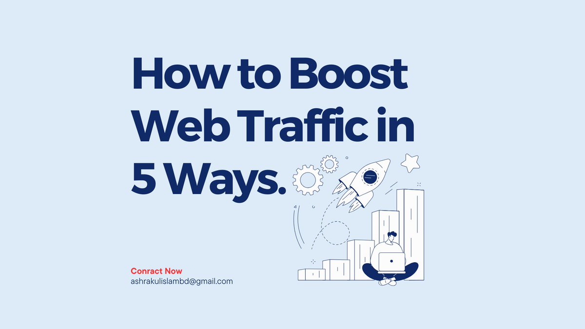 ashrakulislambd's tweet image. 🚀 Boost your web traffic in 5 easy steps! 📈💻 Learn how to increase your online visibility and engage more visitors today. #WebTrafficTips #DigitalMarketing #OnlineSuccess #socialmediamarketing #ADVERTISING #fashion #beauty #ClothingBrand #onlinestore