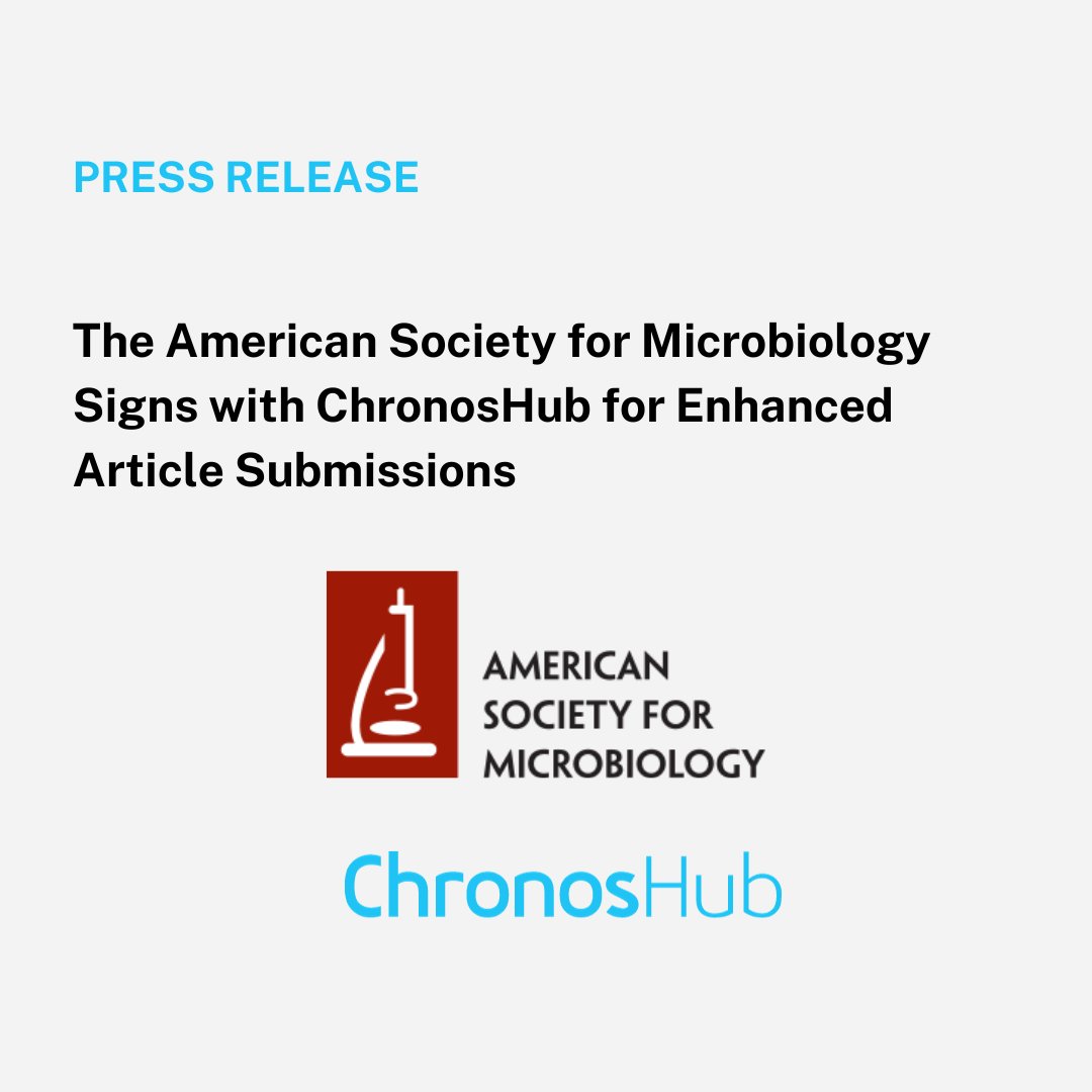 Chronoshub's tweet image. Thrilled to announce our partnership with @ASMicrobiology! Authors, get ready for a seamless manuscript submission experience. Our AI-powered platform simplifies the process and ensures compliance with funder policies. Read the full press release here: chronoshub.io/news/news-and-…