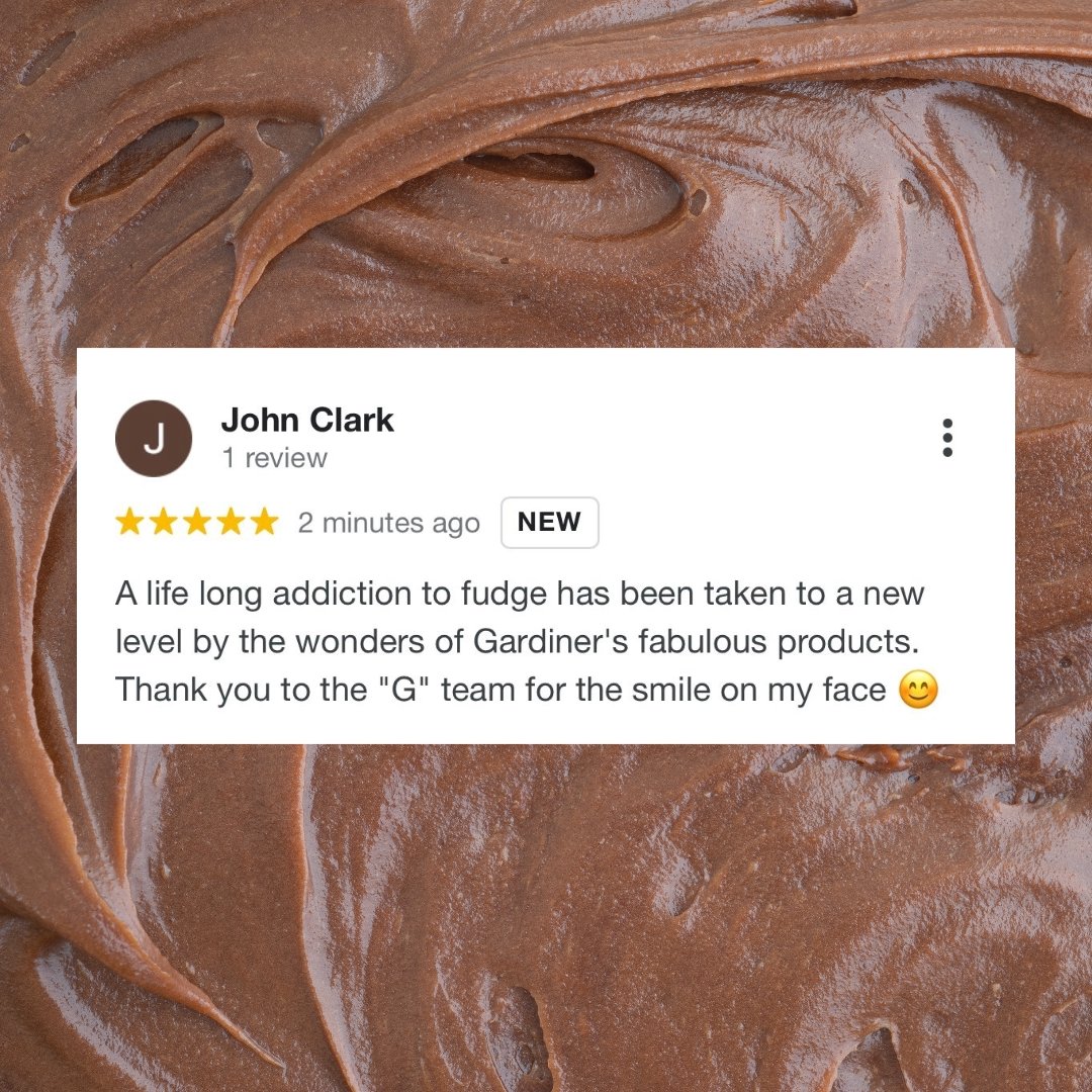 Another lovely review, from a happy customer.
Reading these really do make our day!
If you've tried any of our products, let us know what you thought by following the link - 
g.page/r/CfH2MJ4slGr0…

#Review #Meltinglydelicious #handmadegifts #handmadeinscotland #Fudge