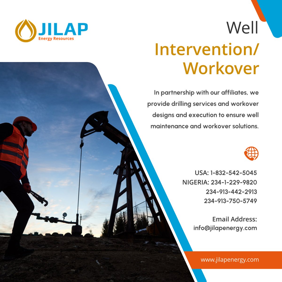 jilap_energy's tweet image. Our services include evaluation of good completion, slickline services, high-pressure pumping, gas lift design and optimization analysis, gravel pack design and analysis, and more.

#OilAndGasSolutions #RichmondTX #WellIntervention #Workover