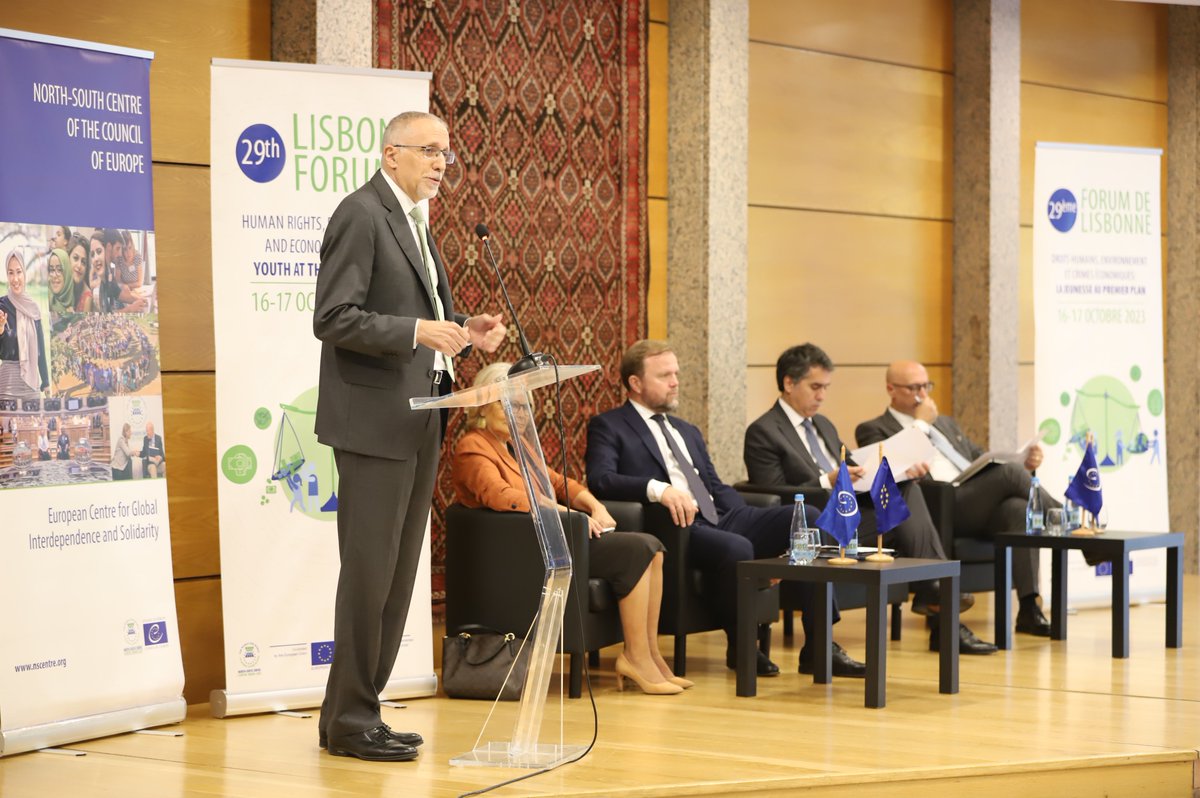 NSCentre's tweet photo. The #LisbonForum2023 is kicking off! For two days explore the connections between economic crimes, environmental crimes and human rights ! Stay tuned here to follow the discussion !
#YouthAtTheForefront https://t.co/WWHE8Ys7Iv