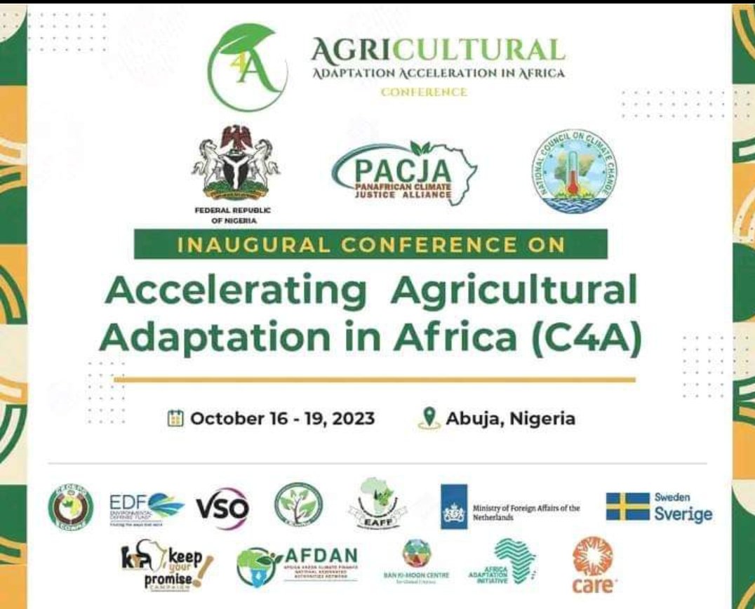 The #C4A starts today.
You are invited to zoom meeting. 
Topic: FIRST CONFERENCE ON ACCELERATING AGRICULTURAL ADAPTATION IN AFRICA (C4A
Register using this link 
us02web.zoom.us/webinar/regist…
