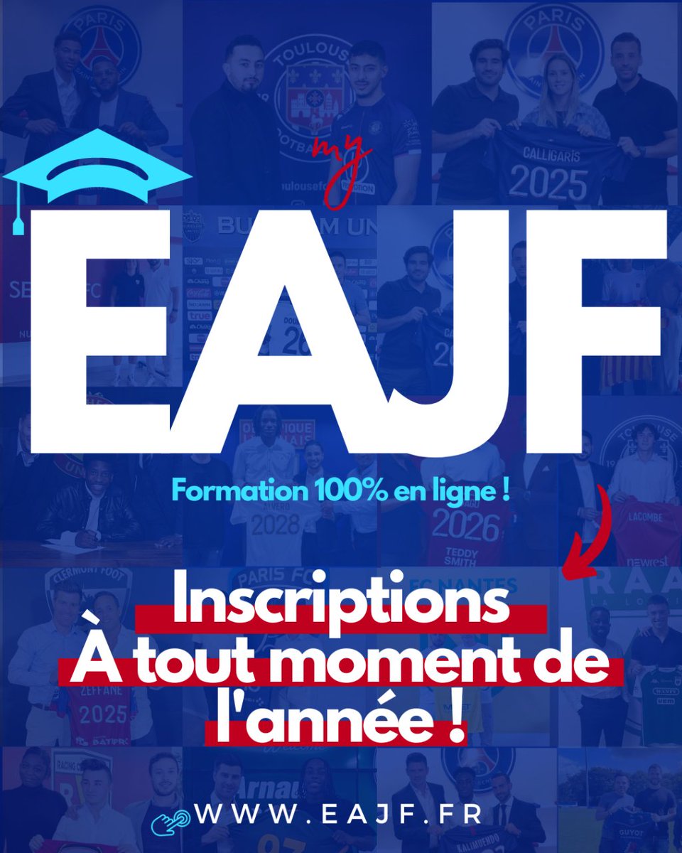 Plongez dans le monde du football avec l'EAJF ! ⚽ Transformez votre passion en carrière, préparez l'examen FFF 2024/2025 sans stress, et bénéficiez d'un accompagnement jusqu'à la réussite. Rejoignez-nous aujourd'hui pour vivre votre rêve ! 💪  #EAJF #Football #agentdejoueurs