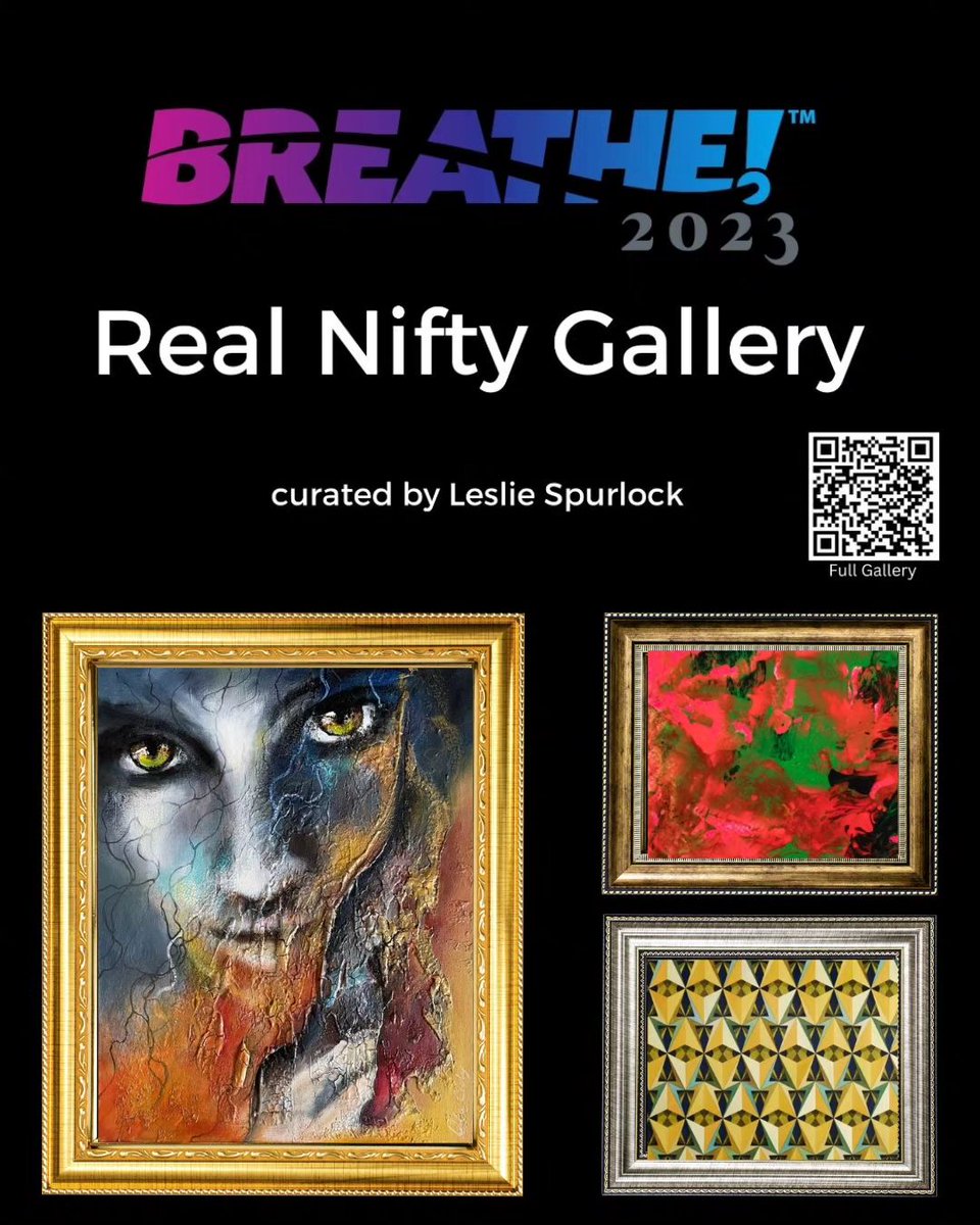 ThatsRealNifty's tweet photo. Thank you to @aaronvick for making this happen and to @LeslieASpurlock for curating the #RealNifty Gallery!

Three of our wonderful in-house artists were selected to showcase their work at #breatheconvention along with several other talented artists. 

Everyone at the community showcase brought amazing art to the table - its been an awesome experience✨✨

@OlaChiArt @leilapintonyc @nft_platinum @gfranzese_1