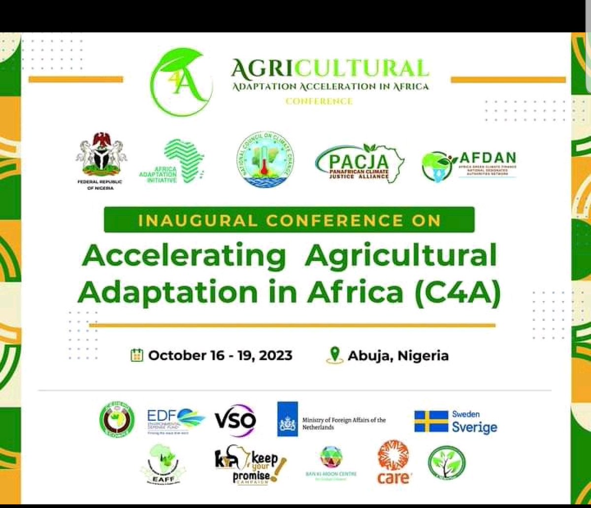 1ère conférence sur l'adaptation agricole en Afrique. Vous pouvez également nous suivre en ligne.
#KeepYourPromises
#C4A
#AACJ #Agriculture4Resilience 
#YAF #COP28