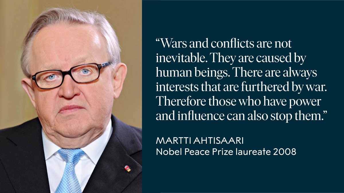 We mourn the loss of Martti Ahtisaari, #NobelPeacePrize laureate 2008. The former Finnish President was awarded the prize for his important efforts, on several continents and over more than three decades, to resolve international conflicts. 📷Ken Opprann / The Nobel Foundation