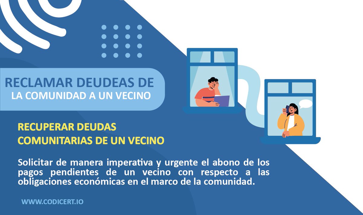 codicert's tweet photo. Descubre cómo recuperar deudas en tu comunidad de vecinos de manera efectiva.

Desde convocar una junta hasta el proceso monitorio, te mostramos los pasos clave para garantizar un buen funcionamiento. #deudasdecomunidad #vecino #reclamar

🔷https://t.co/ixPydLXj7n https://t.co/EQ8KFYqkRm