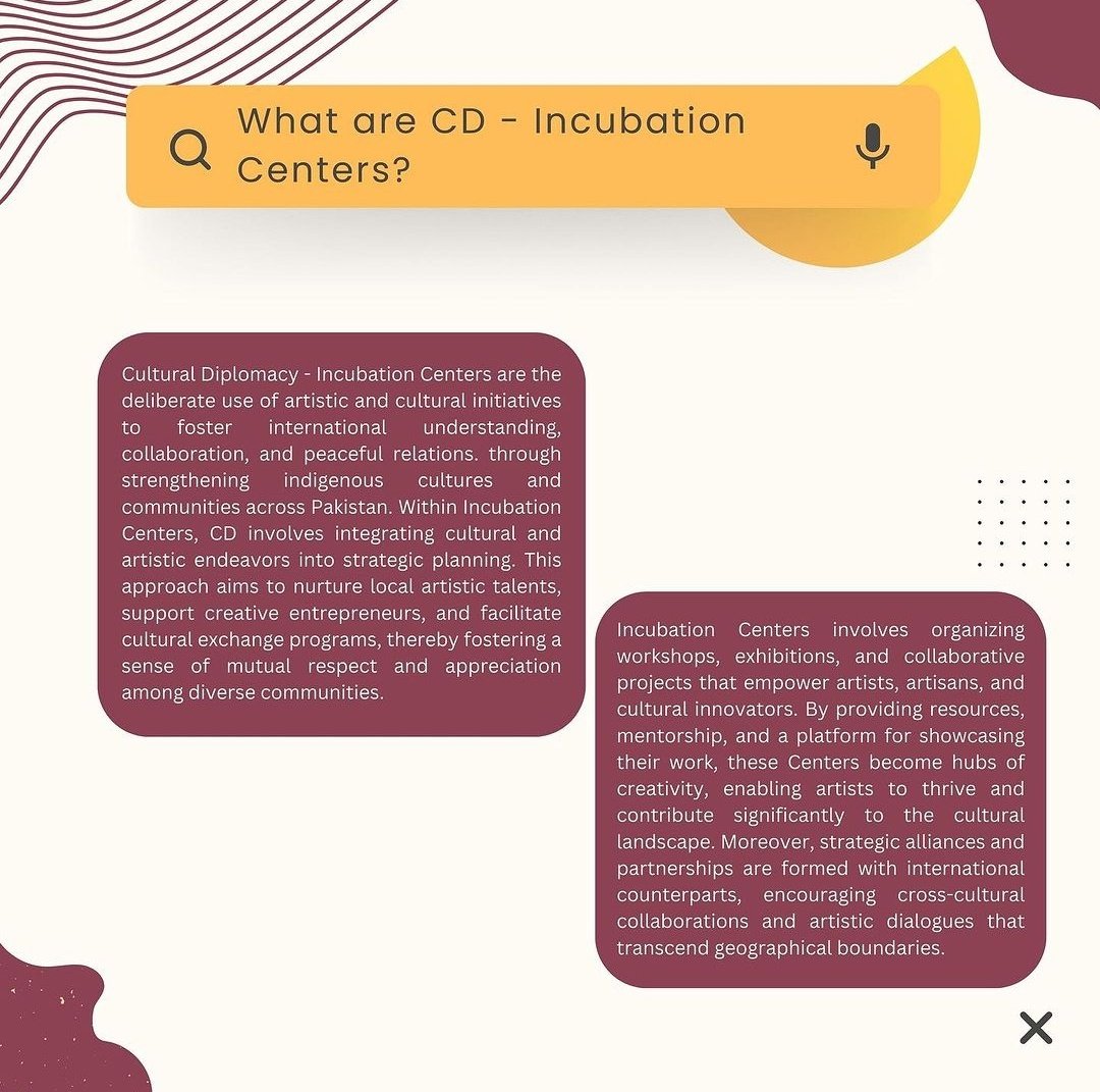 CscDiplomacy's tweet image. Have you ever heard of Incubation Centers?
#CSCD is giving you an opportunity to promote your indigenous culture through research, programs, and exploration.
Represent your culture, take lead, through our Ambassadorial #Internship Program.
#ApplyNow
docs.google.com/forms/d/e/1FAI…