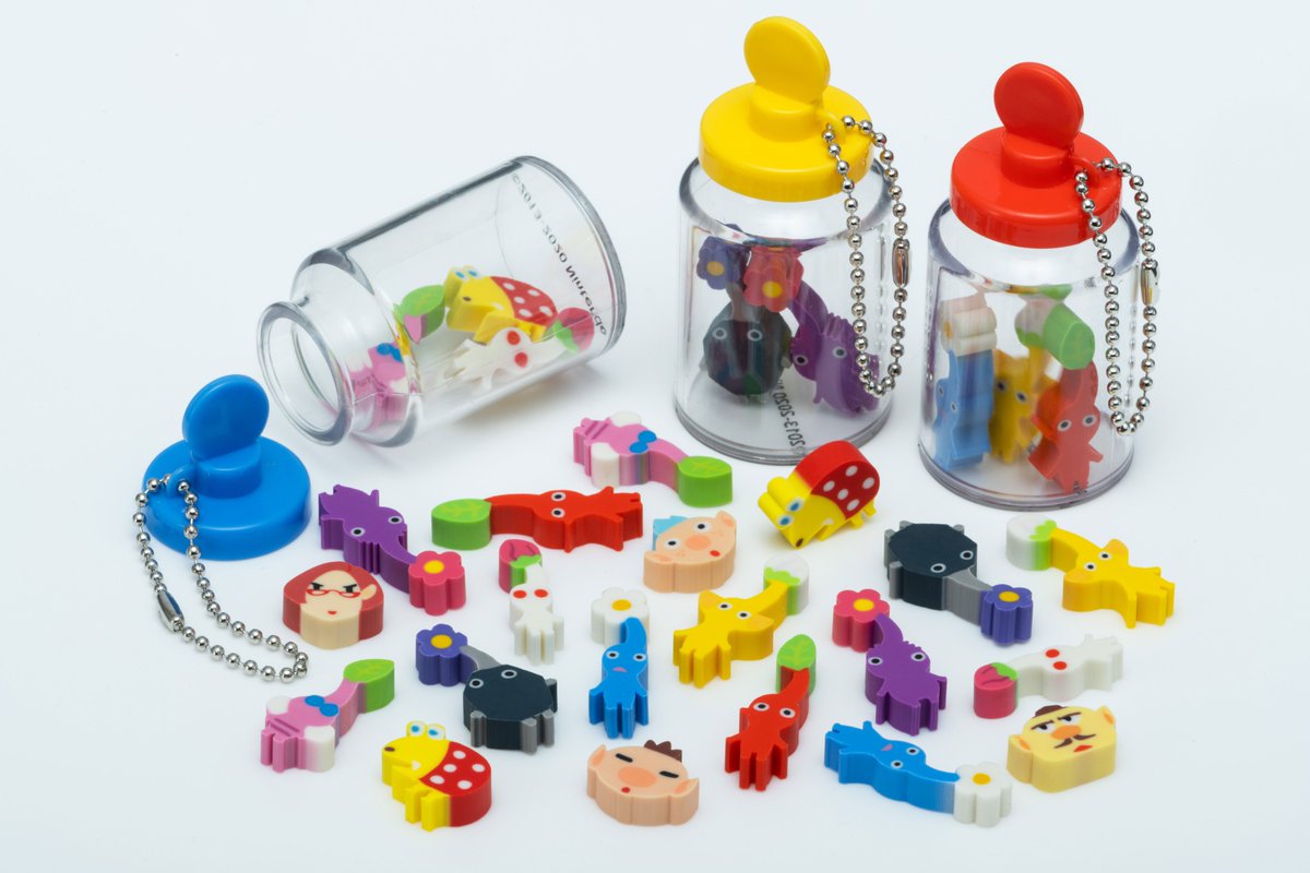 「Nintendo POP-UP STORE in SEOUL」 상품소개 7탄: 좋아하는 캐릭터 모양의 지우개를 병에 가득 채워 보세요.

・슈퍼 마리오 지우개: 6,000원
・동물의 숲 지우개: 5,000원
・스플래툰 3 지우개: 6,000원
・피크민 3 디럭스 지우개: 6,000원