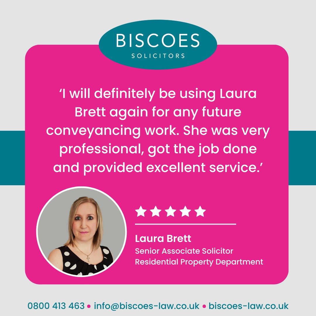 BiscoesIOW's tweet photo. At Biscoes, we pride ourselves on Great Service, Every Client, Every Time! Here's another glowing review for our #residentialproperty team. Click here to find out how Laura can help you👉https://t.co/MoL5wDoMDp https://t.co/wAHJpS4bau