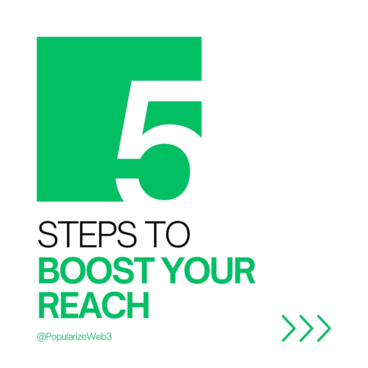 PopularizeWeb3's tweet photo. 📢 5 Steps to Boost Your Reach! 🚀
Are you struggling to maximize your online presence? Here are 5 steps to amplify your business' reach and visibility:
#MarketingTips #Moderation #Popularize https://t.co/5MDO53tFe0
