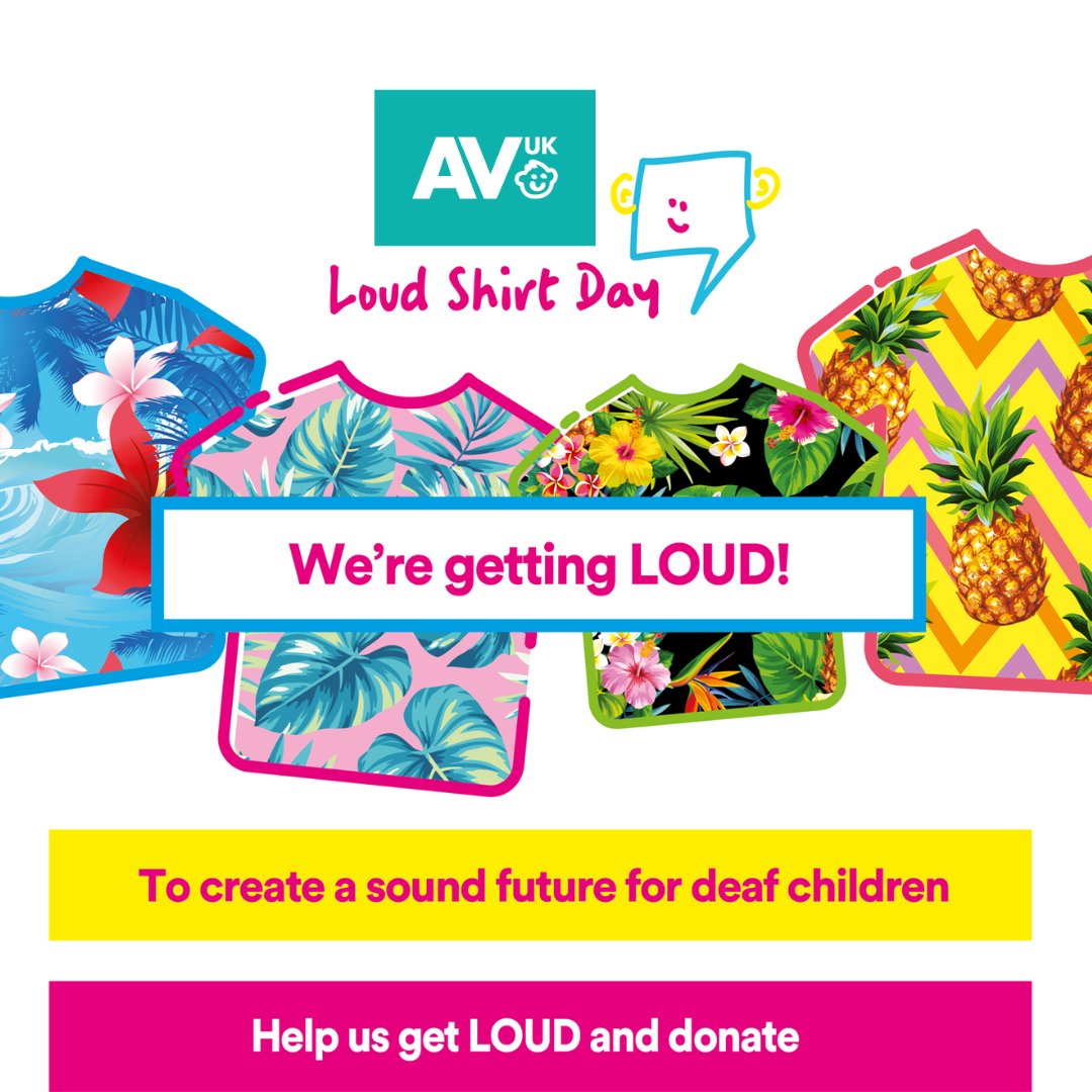 AuditoryVerbal's tweet image. It's the week of #LoudShirtDay 👕 and it's great that people, workplaces, schools and colleges are already getting LOUD to support deaf babies and children! It’s not too late to join in - register now: avuk.org/forms/register…