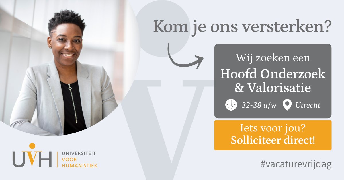 Kom jij onze kleine, fijne universiteit versterken? 💪 We zijn op zoek naar een Hoofd #Onderzoek &amp; #Valorisatie. Bekijk de #vacature op onze website en solliciteer direct! → t.ly/et7qP
