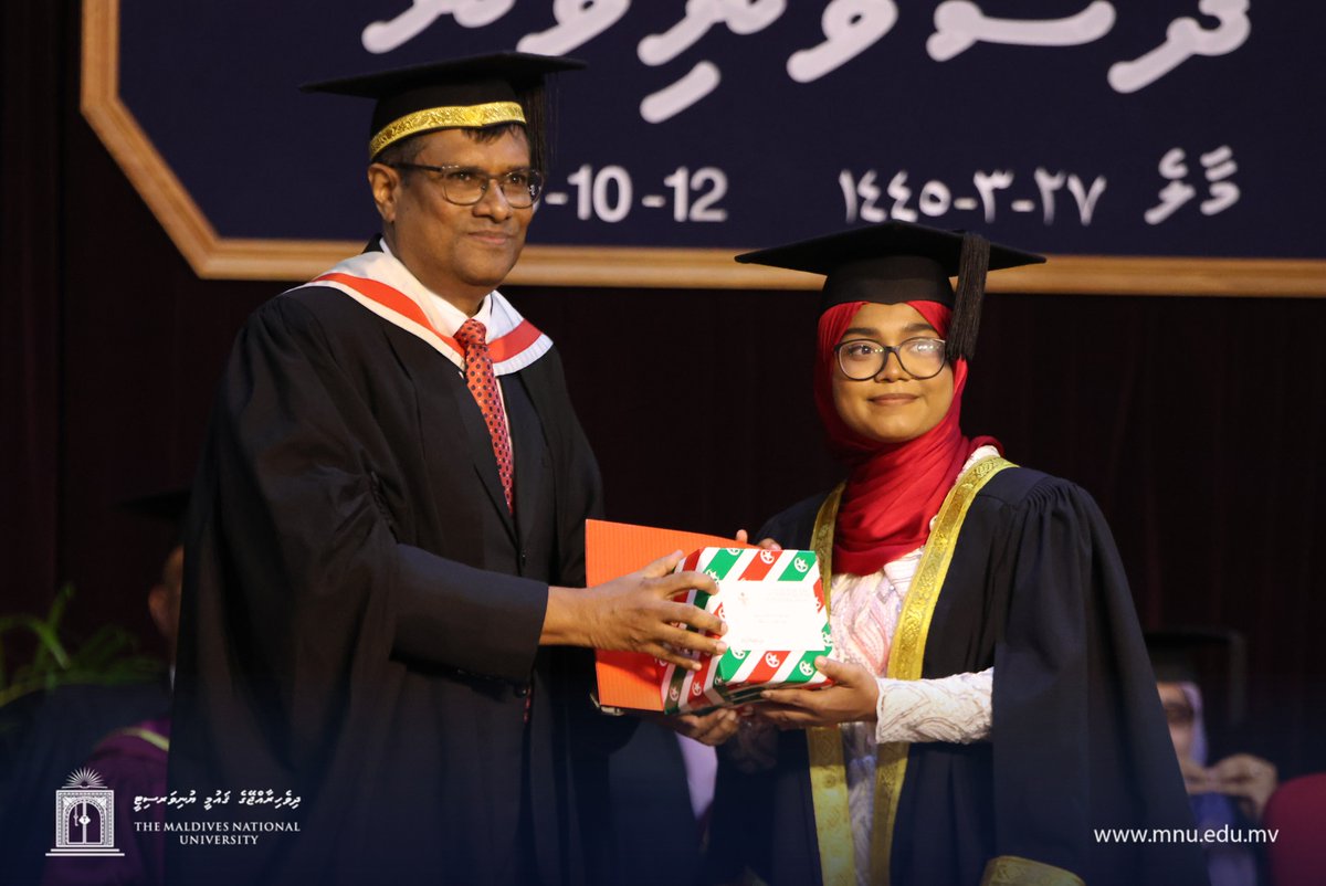 Congratulations to Ms. Rakha Mohamed Rasheed on achieving the prestigious President's Award at MNU Graduation