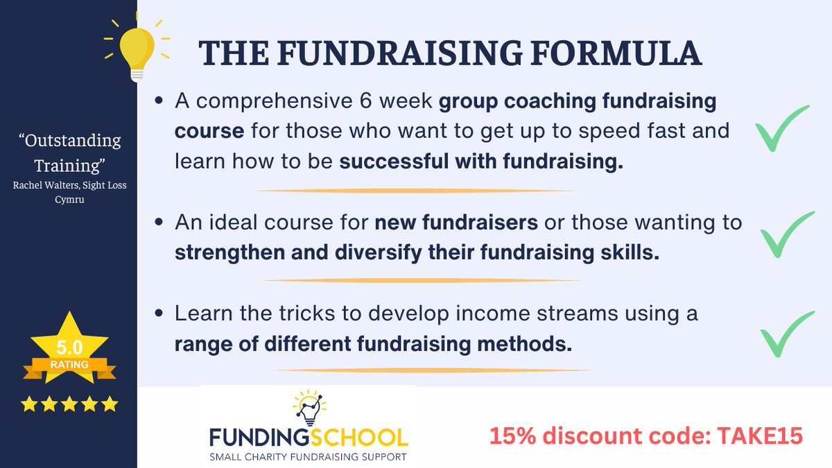 Restarts on 7th November- be there if you're a new fundraiser or want to diversify your fundraising skills- ! #fundraising #charities #charity #smallcharities fundingschool.co.uk/about-the-fund… @SFWales @LBFEW @charityhour @GAVOHQ @BCTWales @TSaltways @ClareJSweeney @LaurenSwain_LG