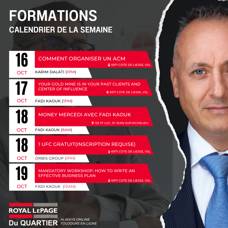 RLPduQuartier's tweet photo. Profitez du programme de cette semaine !

#RLPDQ #Royallepageduquartier #Bootcamp #Training #rlpduquartier #Montreal https://t.co/hVOicvFTvh