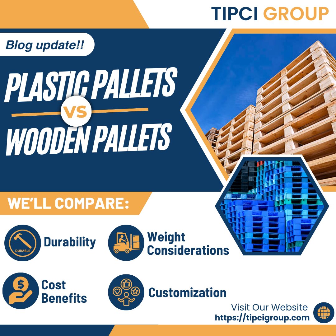 tipcigroup's tweet photo. When it comes to logistics, every decision counts! Discover the hidden advantages and environmental impact of Plastic and Wood Pallets in my comprehensive blog post. Let's make sure your business is on the right track. 💚🚚🌐 #PlasticVsWoodPallets #EcoFriendlyChoices https://t.co/x3lu01J9OV