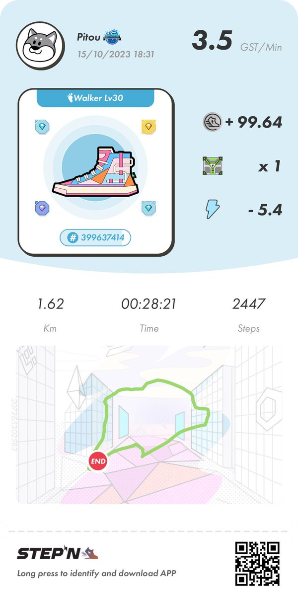 StepnFlo's tweet photo. I start to recover slowly after my surgery… but I cannot stay home. I need to walk, even slowly. I’ll be back soon ✊🏻
@STEP_iN_CRYPTO #STEPN #STEPNevening #STEPNFrance https://t.co/JYH7q9VCkA