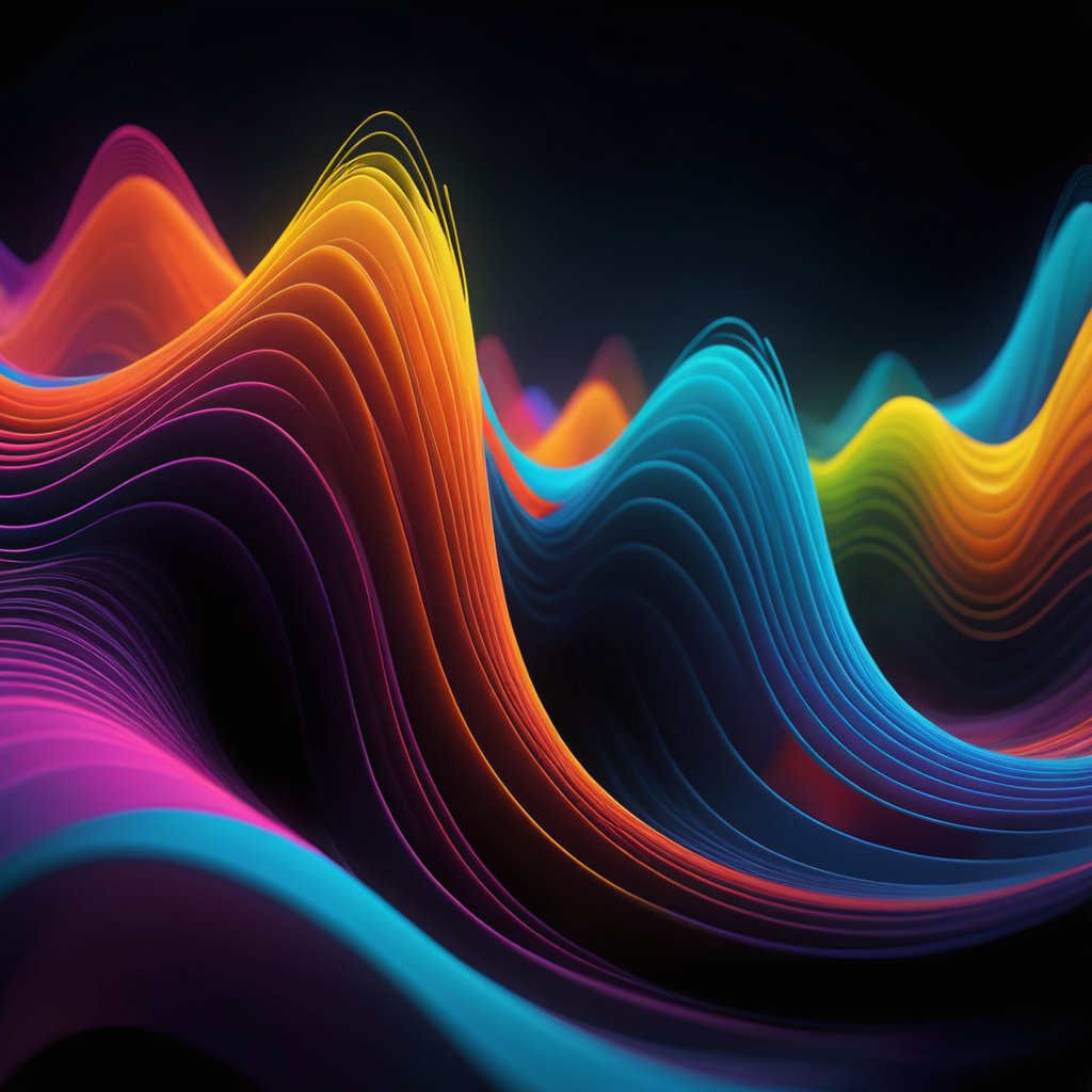 🎶 Riding the waves of creativity with this vibrant 3D rendering! 🌈 Dive into the mesmerizing world of sound and color – an abstract symphony for the eyes. 🎨✨ #SoundSculptures #VisualVibes #ColorfulCreativity #WaveArt #3DRealm