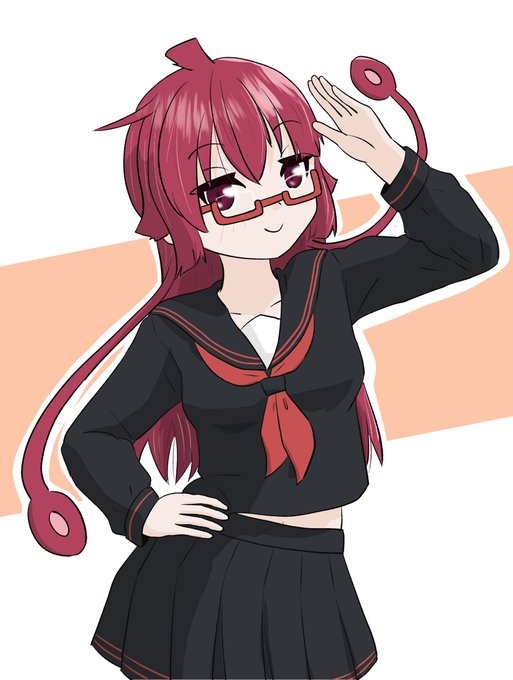 「ahoge bespectacled」 illustration images(Latest)