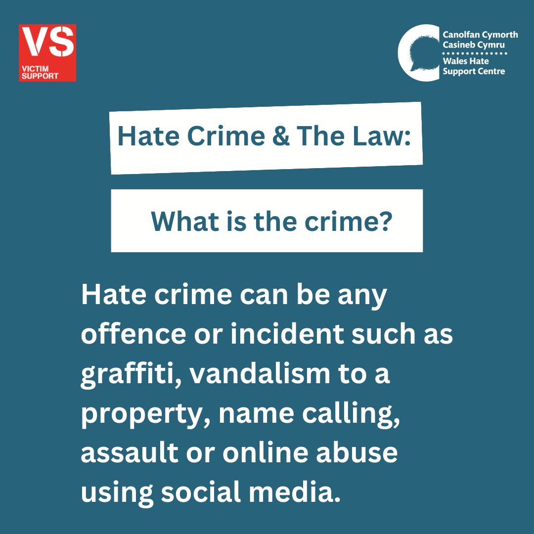 Hate Crime is any crime motivated by prejudice against one or more aspects of a person's identity. 

For support in Wales call 0300 30 31 982 

#HateHurtsWales #NationalHCAW #SafePlaceForAll