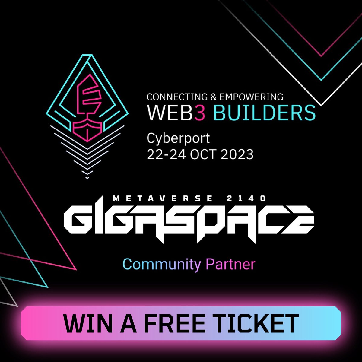 Gigaspace2140's tweet photo. ETH Hong Kong 2023 is right around the corner! 🔥

We're giving away 30 FREE tickets to this fantastic event🎟️

To join the giveaway, follow these simple steps: 
1⃣ Follow @Gigaspace2140 &amp; @EthereumHK 
2⃣ RT this post
3⃣ Tag 2 friends

72 hours only. Don't miss your chance! ⏳ https://t.co/0iPlyE63U4