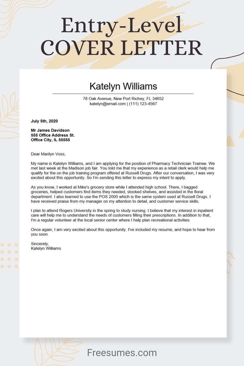 Winning Entry-Level Cover Letter Examples freesumes.com/entry-level-co…
