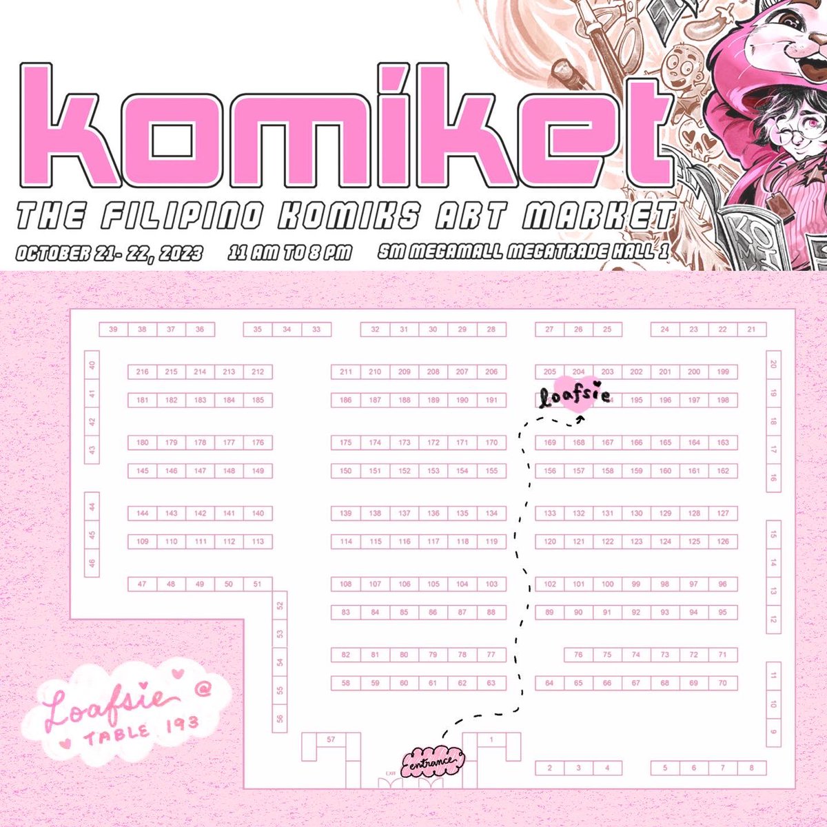 hihi i'll be at table # 193!! hehe see u very soon friends!!! 🩷🎀