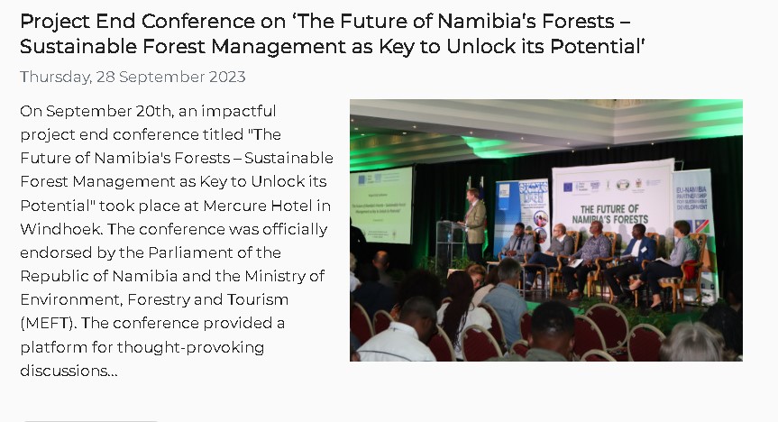 Dear stakeholders, we are pleased to inform you that all the presentations from the Project End Conference, which took place at the Mercure Hotel on September 20th, are now accessible for download on our website. Click the link below. 
thinknamibia.org.na/news/project-e…