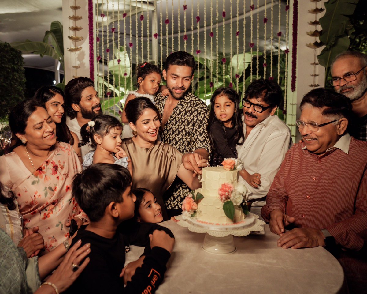 A party at home with family & friends celebrating Varun & Lavanya’s upcoming wedding!