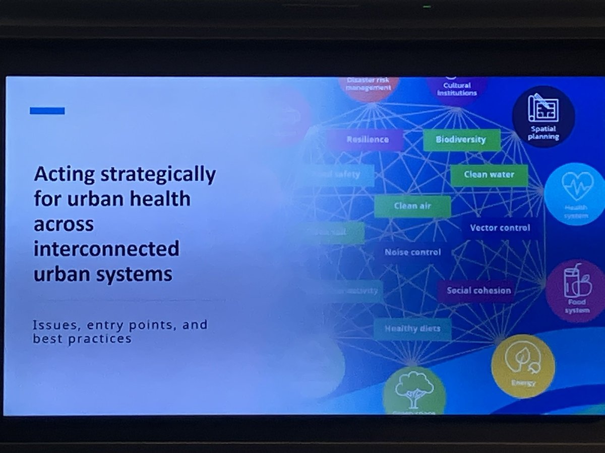 sallytheobald's tweet photo. Excellent talk by @NathalieRoebbel @HCDCongress on @WHO strategic guide for urban health - a systemic approach highlighting the importance of #healthequity. 4 key action areas:evidence, governance &amp; finance, partnership &amp; participation and innovation. Strengthening capacities https://t.co/uOkFUZOQDd