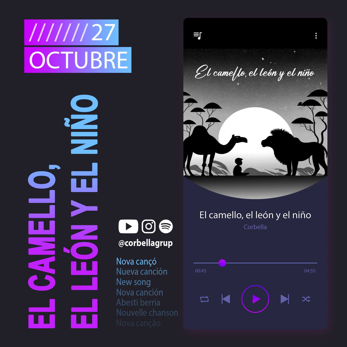 EL CAMELLO, EL LEÓN Y EL NIÑO 🐪🦁👨🏻‍🦱

📣 Nuevo tema, 27 OCTUBRE 🎵

#Corbella