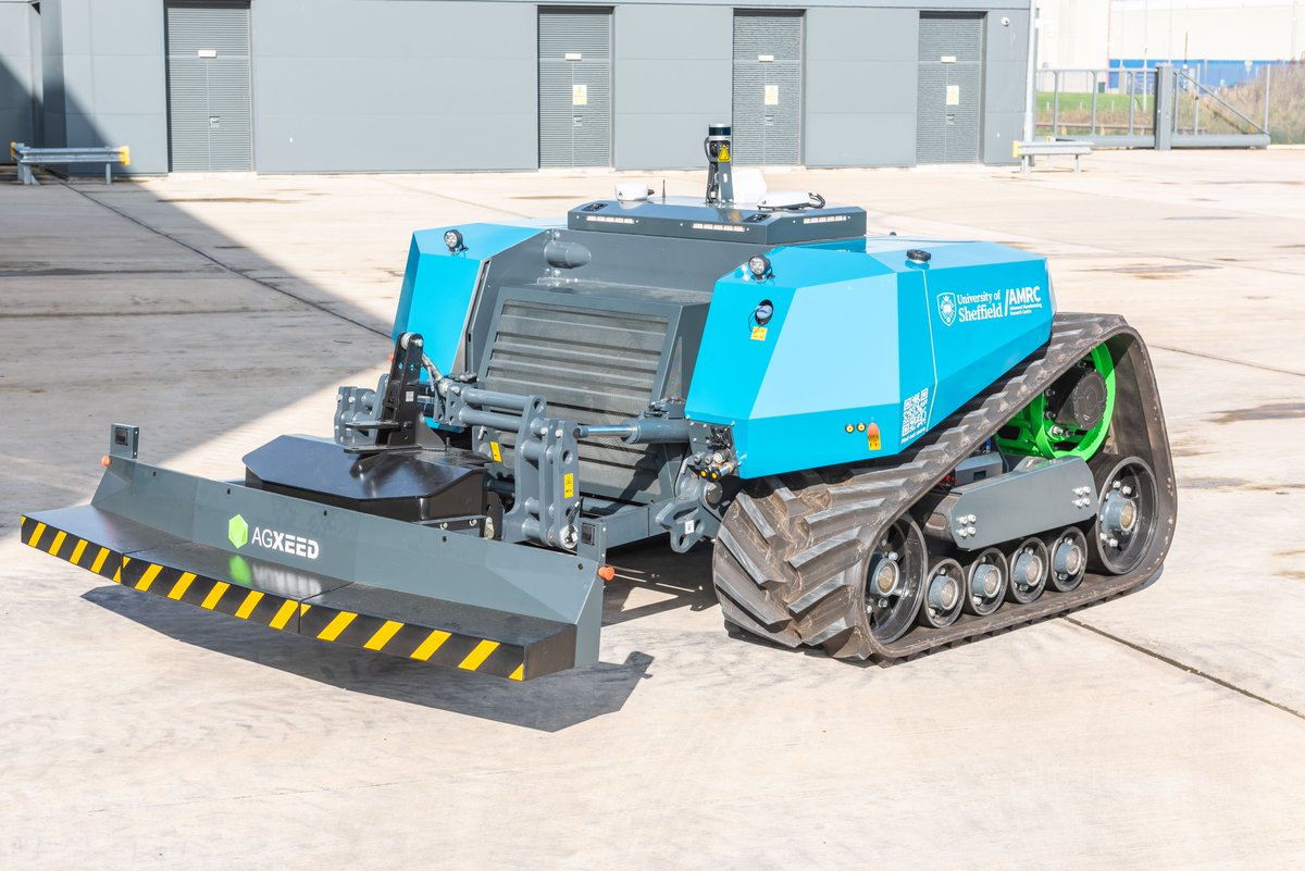 TheAMRC's tweet photo. Today marks the start of @WalesTechWeek 
#AMRCCymru are there and proud to reveal our new groundbreaking AgBot, designed for next-gen sustainable farming. 🚜🌿

The future of #manufacturing &amp; #agritech is here.

👉Read more on this self autonomous tractor: https://t.co/4XTfgljc3m https://t.co/No2GDydxAD