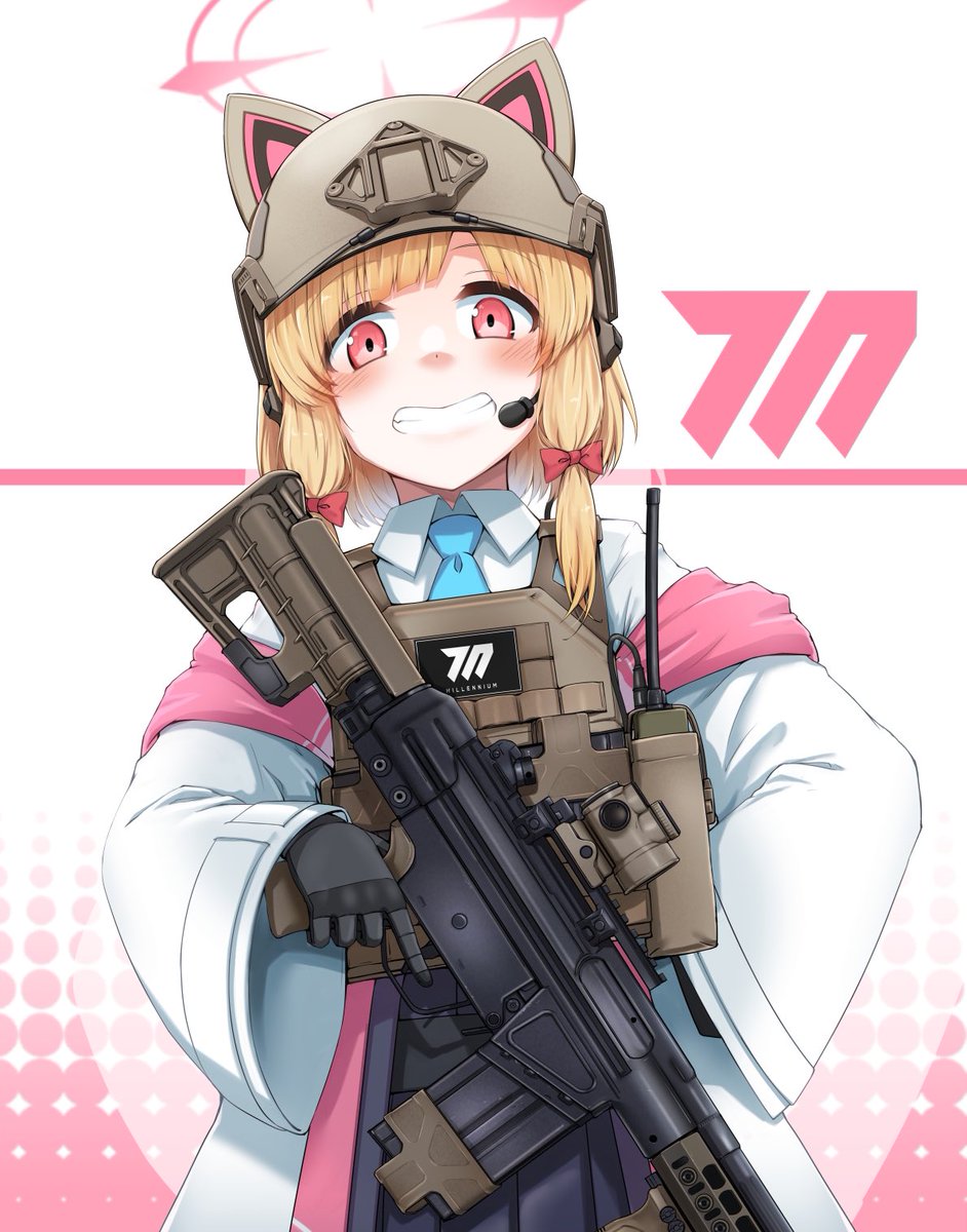 ブルアカ「夏コミのブルアカ本より武装化モモイですG3はまさしく「外人サイズ」です劇中でよく」|関野武弘のイラスト
