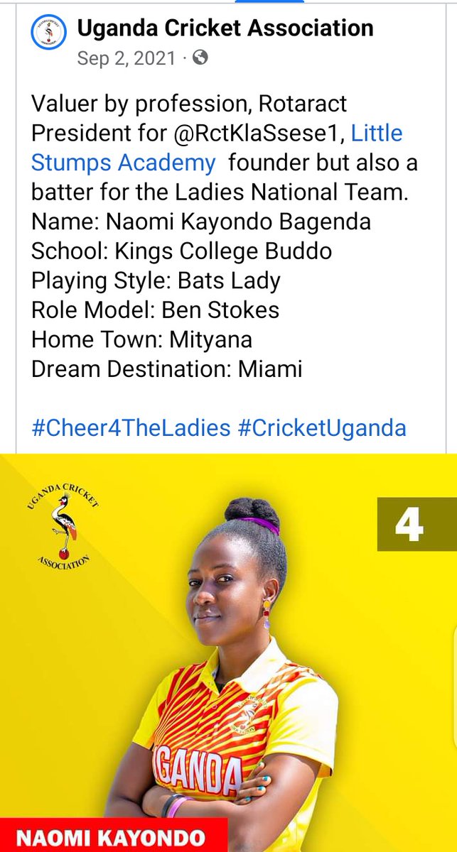 This Week 16th - 22nd October, is going to be a great week. 🌼🌼🌼🌼 for me and you 😍 #Yondos4 #TopOrderBatter #VictoriaPearl 🏏🏏🇺🇬🇺🇬 #ThisMeansMore #GoLocal #WomensCricket 🏏🏏🇺🇬🇺🇬