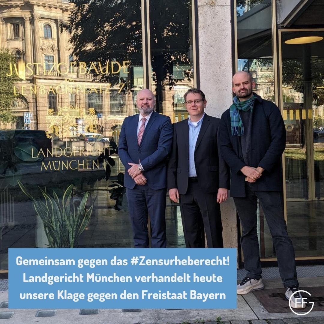 Heute verhandelt das LG München unsere mit dem Journalisten <a href="/MichaelKreil/">Goodbye</a> eingereichte Klage gegen den Freistaat Bayern. Der Staat darf die Nutzung öffentlicher Daten nicht unter dem Vorwand der #Urheberrecht​‌‌‌s beschränken &amp; so #Pressefreiheit gefährden.freiheitsrechte.org/themen/demokra…