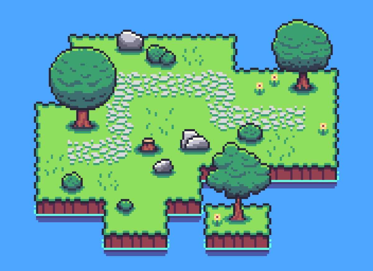 I upgraded the tileset I created like a year ago. What else can I add? 🤔
#pixelart #tileset