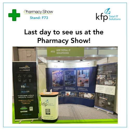 Today is the last day of the Pharmacy show

If you can’t get to see us on Stand F73, feel free to contact us via our website kfpit.com or email our team (sales@kfpit.com) to find out more.

#PS23UK #PharmacyShow #CradlepointEMEA #NPA #Cradlepoint #WeAreRetail