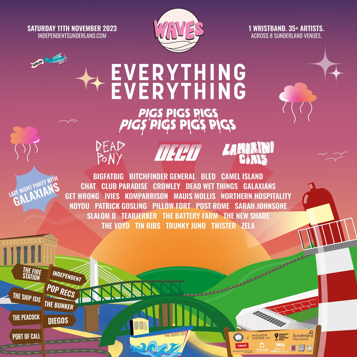 🌊WAVES 🌊 So excited to announce we are part of the amazing @WavesSunderland this year and just look at that line up! Catch us over at @poprecsltd for a boogie🫶 Ticket link - fatso.ma/YiOm (also in our bio) The girls and Ell xx