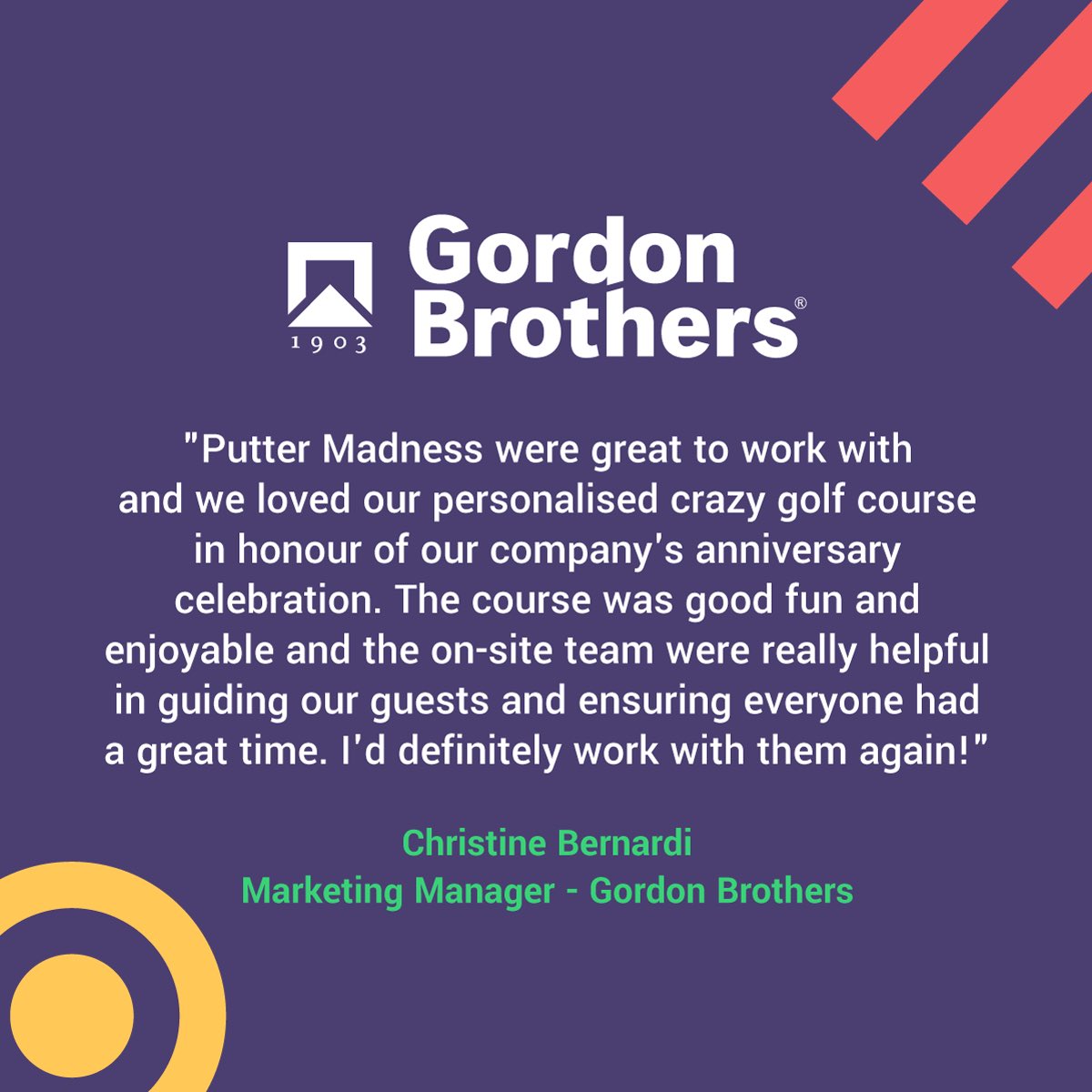 Putter Madness (@putter_madness) on Twitter photo Recent feedback…
#CorporateEvent #LondonCorporateEvents #CrazyGolf #TeamBuilding Recent feedback…
#CorporateEvent #LondonCorporateEvents #CrazyGolf #TeamBuilding