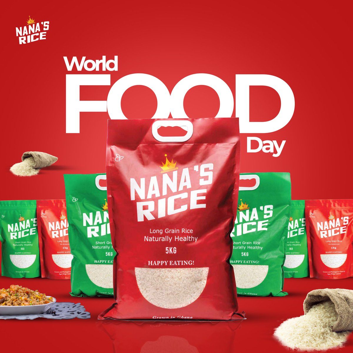 Celebration of FOOD is the biggest celebration there is, as it celebrates life.

Good food, good life and Nana's Rice.
#worldfoodday #Ghana