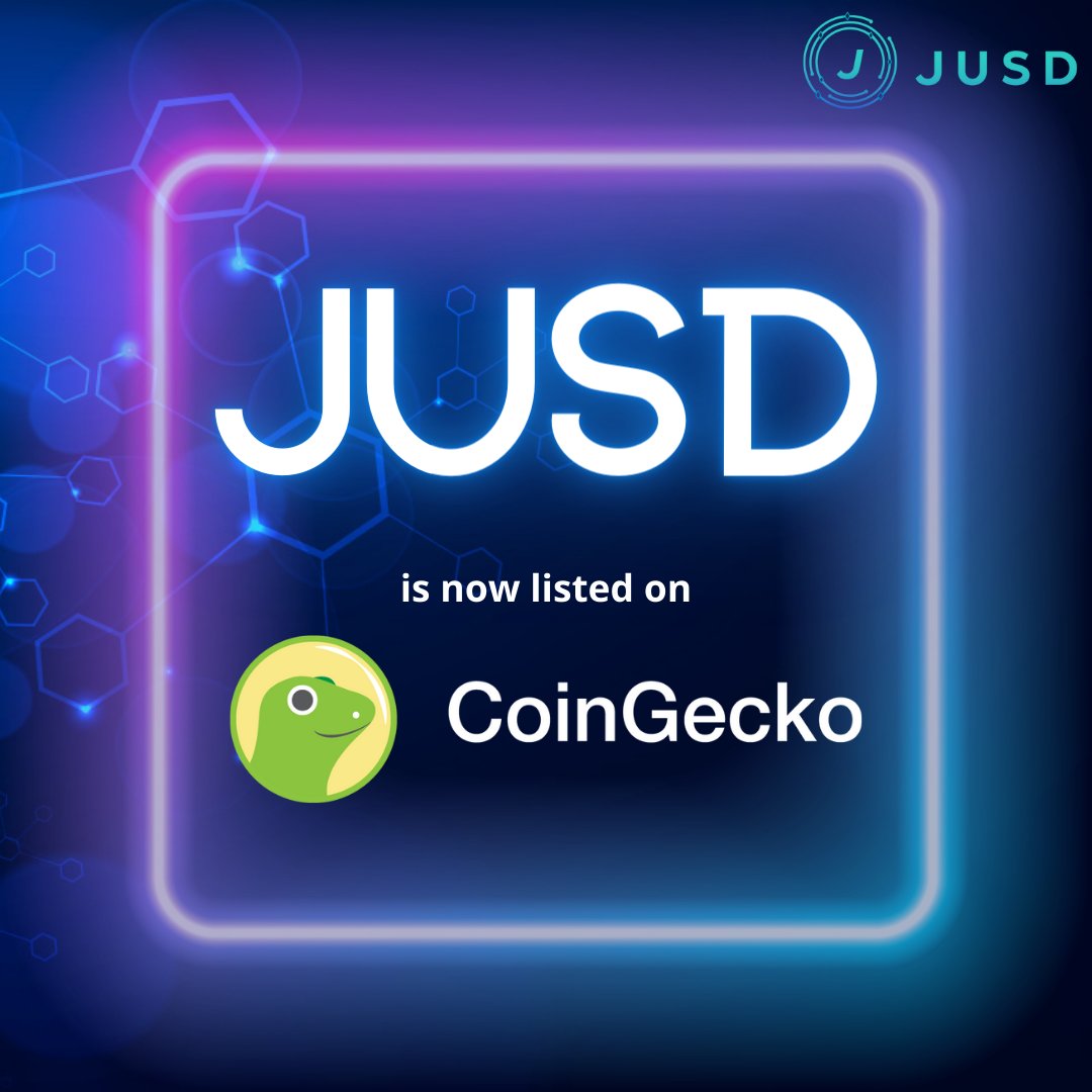 🚀 Incredible News! Our very own JUSD has officially landed on @CoinGecko 📈🪙

Embark on a journey of stability and security in the crypto realm with #JUSD. Discover real-time data, charts, and more!

This is a monumental moment for our project. 🌐💰 #CryptoListing #CoinGecko